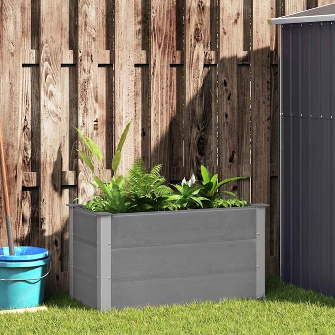 vidaXL - Plantenbak - verhoogd - 100x50x54 - cm - HKC - grijs