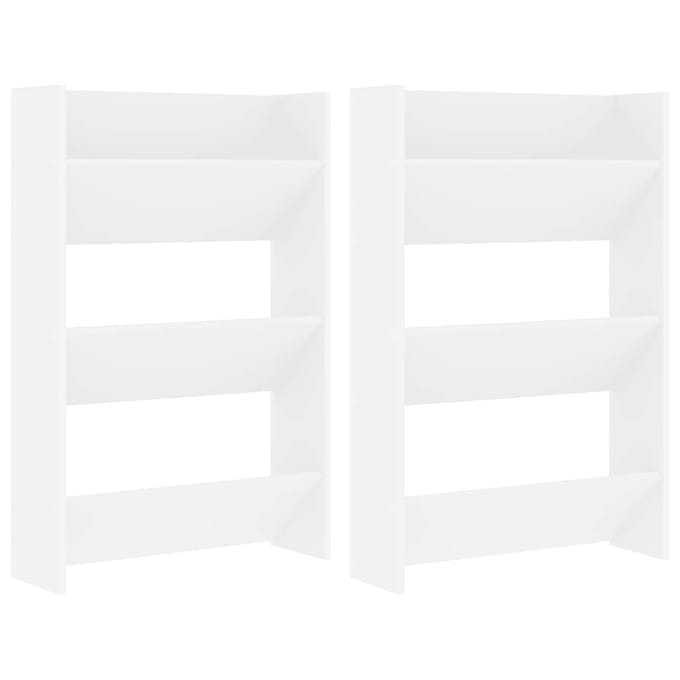 vidaXL - Wandschoenenkasten - 2 - st - 60x18x90 - cm - spaanplaat - wit