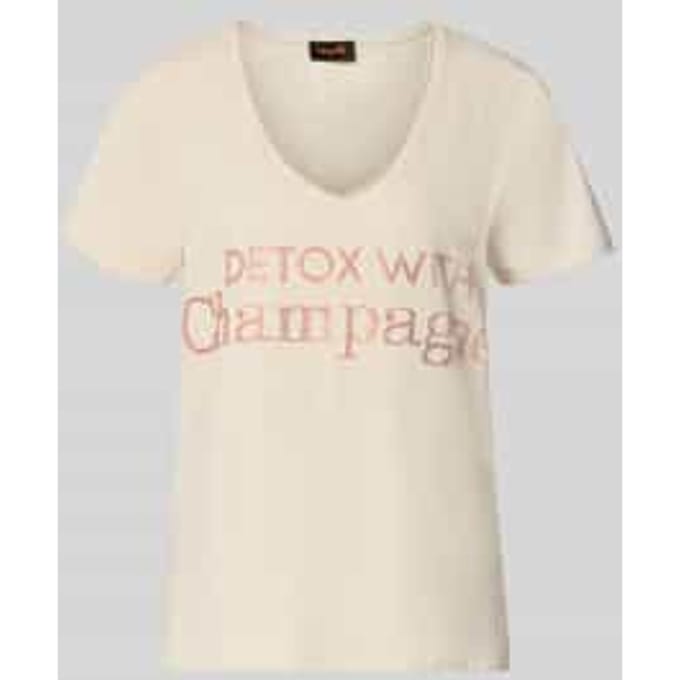 Loose fit T-shirt met V-hals
