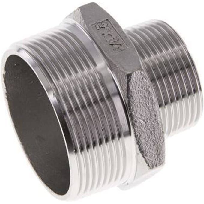 R 2'' x R 1 1/4'' RVS Borstnippel 16 Bar - FL2S-M-SH-200R-114R