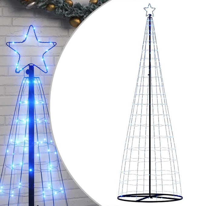 vidaXL LED Kerstboom EKENAS Meerkleurig Staal Blauw