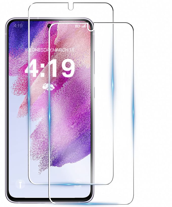 Geschikt voor Samsung S21 FE screenprotector gehard glas tempered - 2 stuks