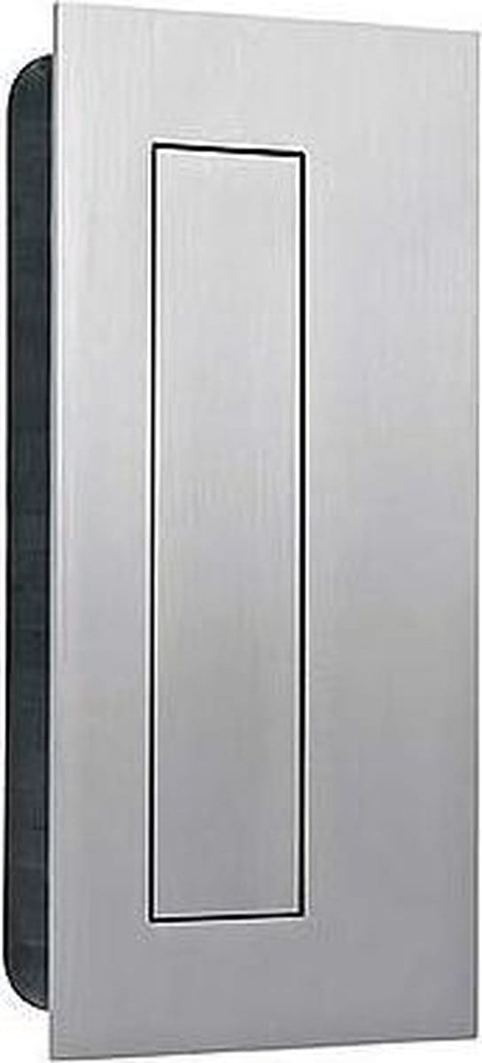Schuifdeurkom Rechthoekig met veerklep 135x70x17mm RVS