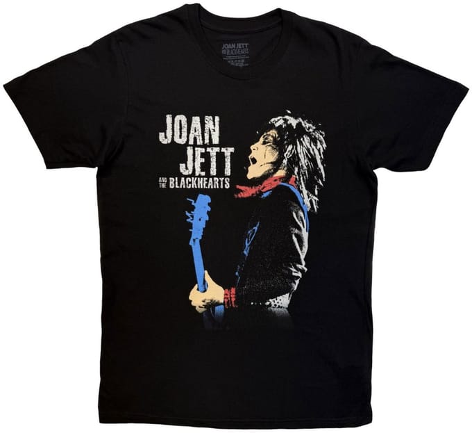 Joan Jett & The Blackhearts - Blue Guitar Heren Tshirt - S - Zwart