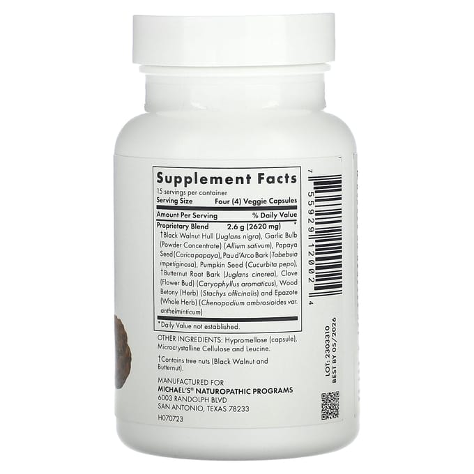 Michael's Health, Zwarte Walnootschilcomplex, 60 vegetarische capsules