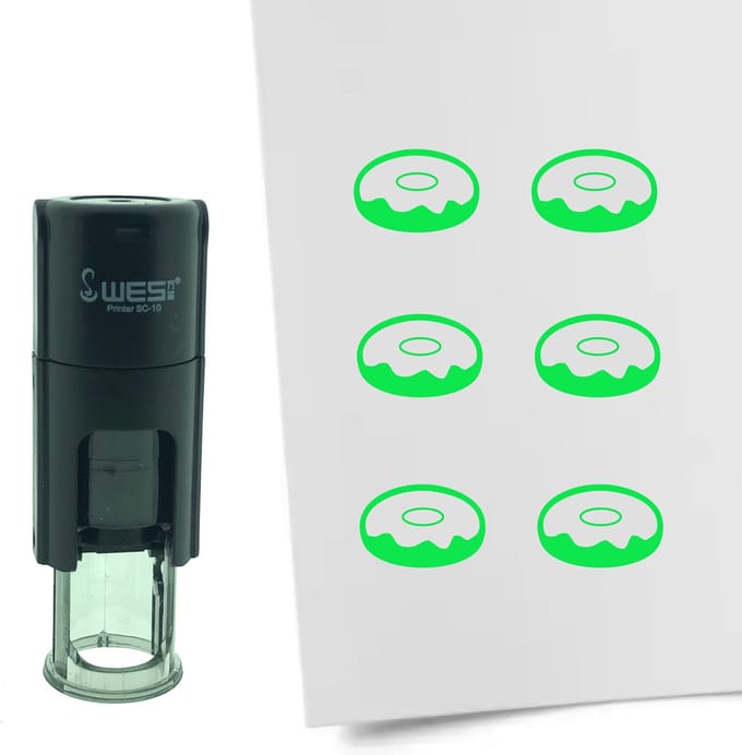 CombiCraft Stempel Donut 10mm rond - groene inkt