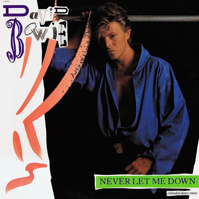 12-inch Plaat DAVID BOWIE Never Let Me Down Extended Dance R V19255 EMI America 1987 VS Rock Gebruikt blue