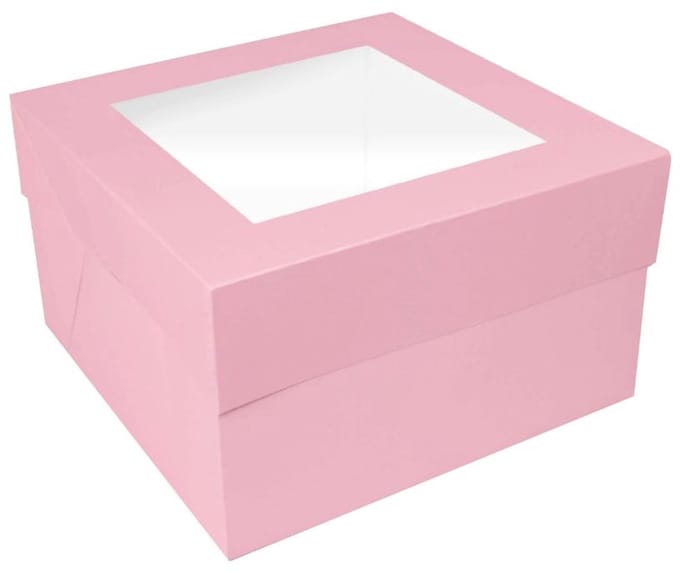 Simply Making Taartdoos Venster Lichtroze 20x20x15cm