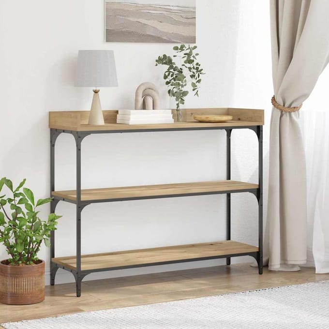 vidaXL Console Tafel artisanaal eikenkleurig 100 x 30 x 80 cm