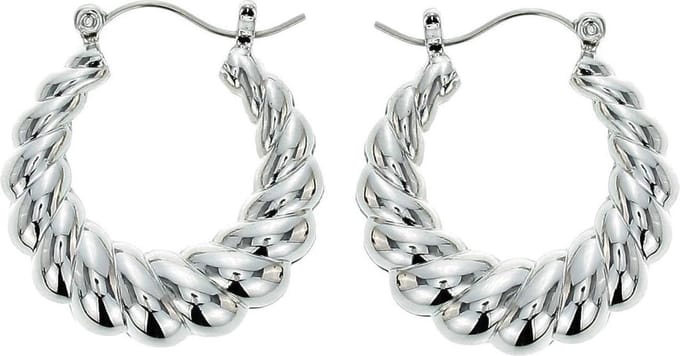 Behave - Oorringen dames zilverkleur - Gevlochten stijl - Elegant basic