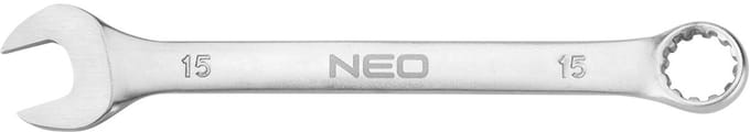 NEO - Vlakke Ringsteeksleutel - 15 x 190 mm - CrV Staal - DIN 3113