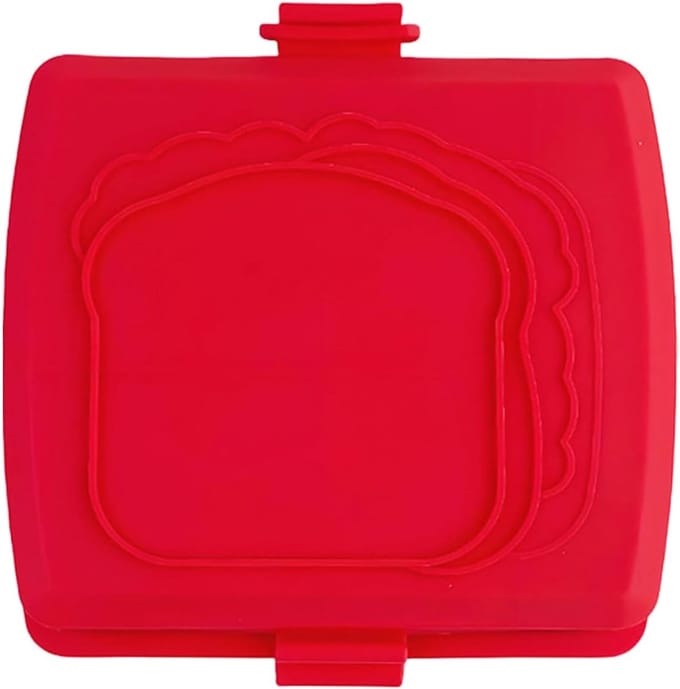 Magnetron Sandwichmaker - Panini Grill - Snelle Maaltijden - Antiaanbaklaag - 4 x 17 x 4 cm - Rood