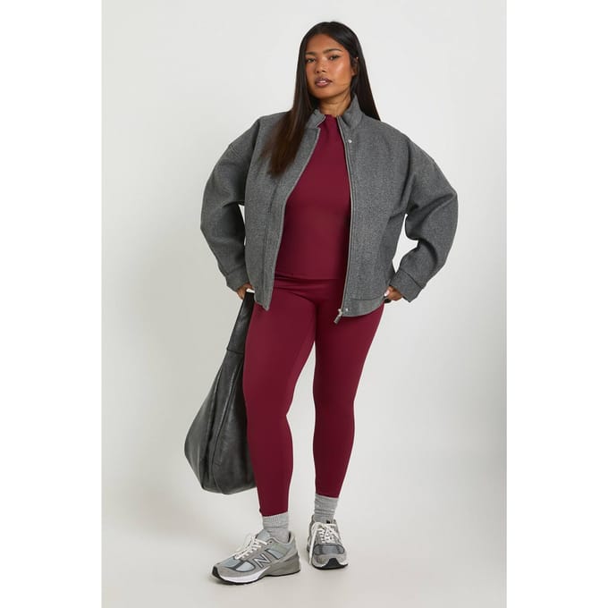 boohoo Dames Plus Superzachte Vormgevend Naaddetail Legging | Berry | Maat: 18