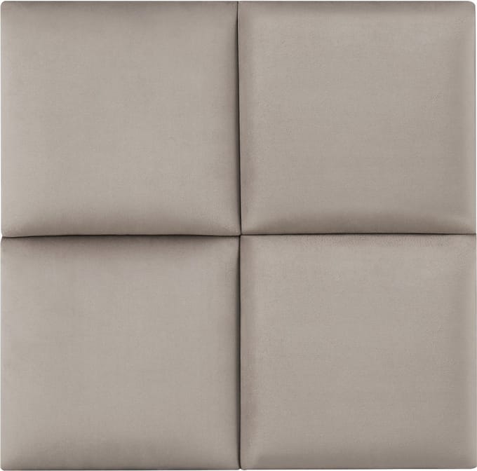 Gestoffeerde wandpanelen Carpino set van 4 fluweel 30x30 cm lichtgrijs [neu.haus]