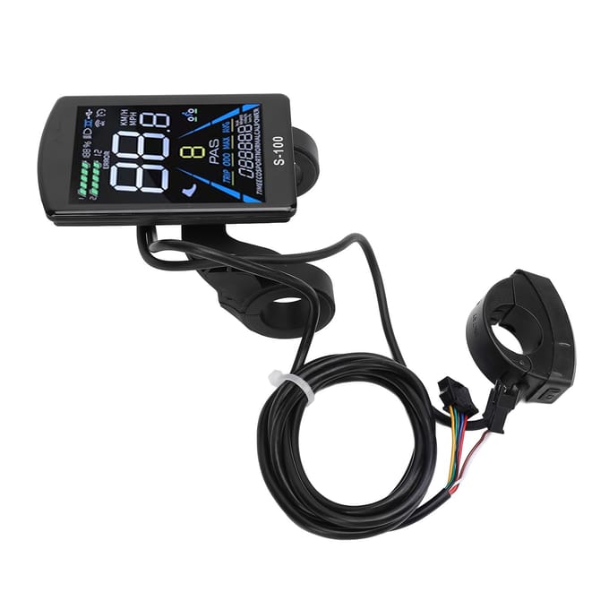 Elektrische Fiets LCD Display 24V 36V 48V 60V 72V Universeel Waterdicht Kleuren LCD Display Paneel met SM black