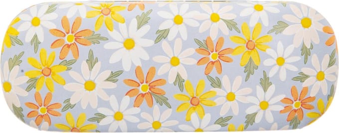 Brillenkoker bloemen, zonnebloem, blue daisy Sass & belle
