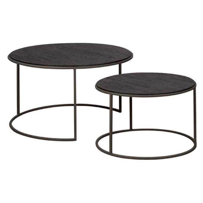 Tower Living - Spello bijzettafel set rond vanaf 58 cm - grijs