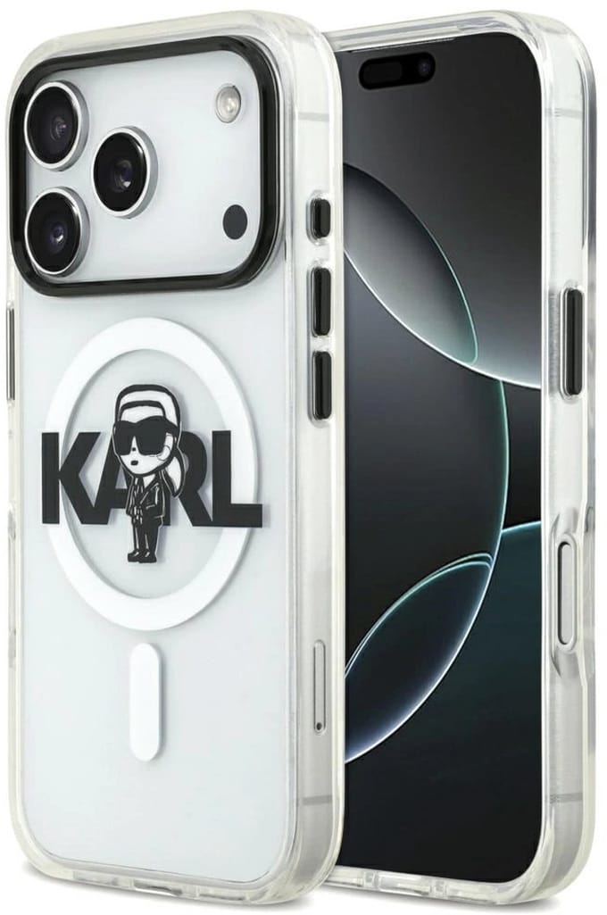 Karl Lagerfeld IML Karl Sketch Logo MagSafe Case for iPhone 17 Pro - Transparent
