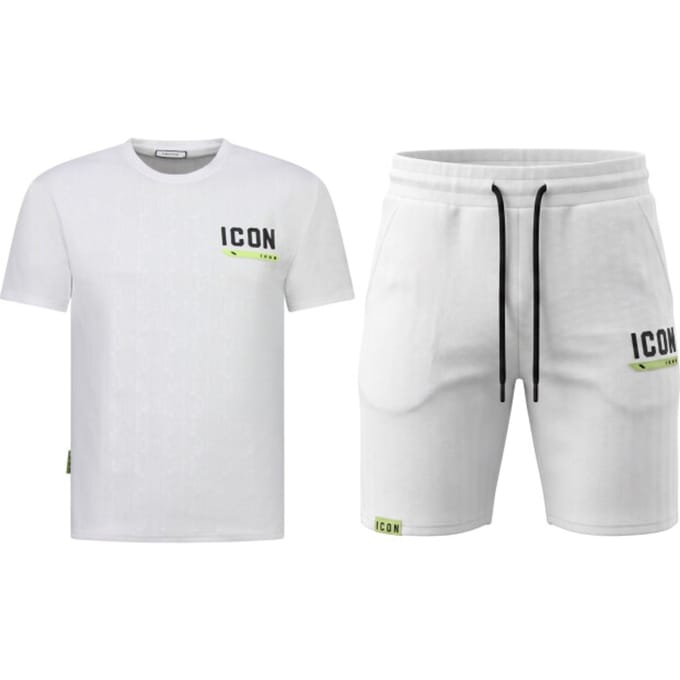 Zomerset Heren ICON - Oversized T shirt en Short Heren - Twinset - 2096 - Wit
