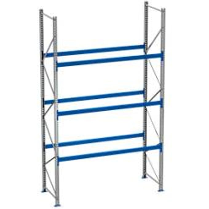 Palletstelling PR 600, basissectie, H 4700 mm, max. 1000 kg, 3 dwarssteunen