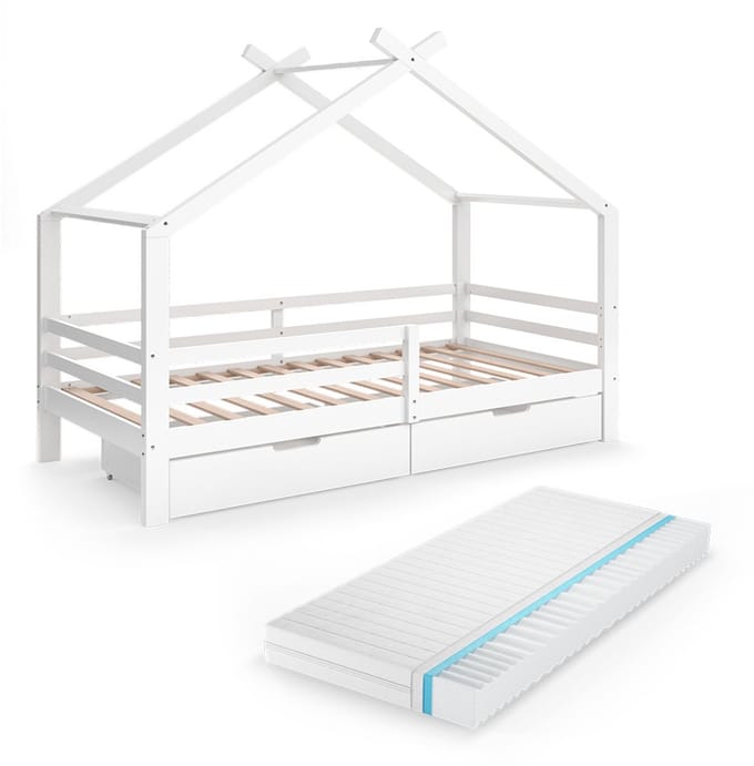 Vitalispa Luni Huisbed – 200 x 90 cm met laden en matras Wit