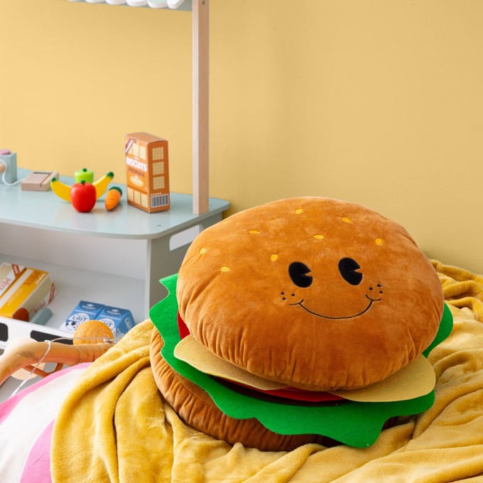 Atmosphera Kids Knuffel Hamburger - Ø33xH20cm - Bruin