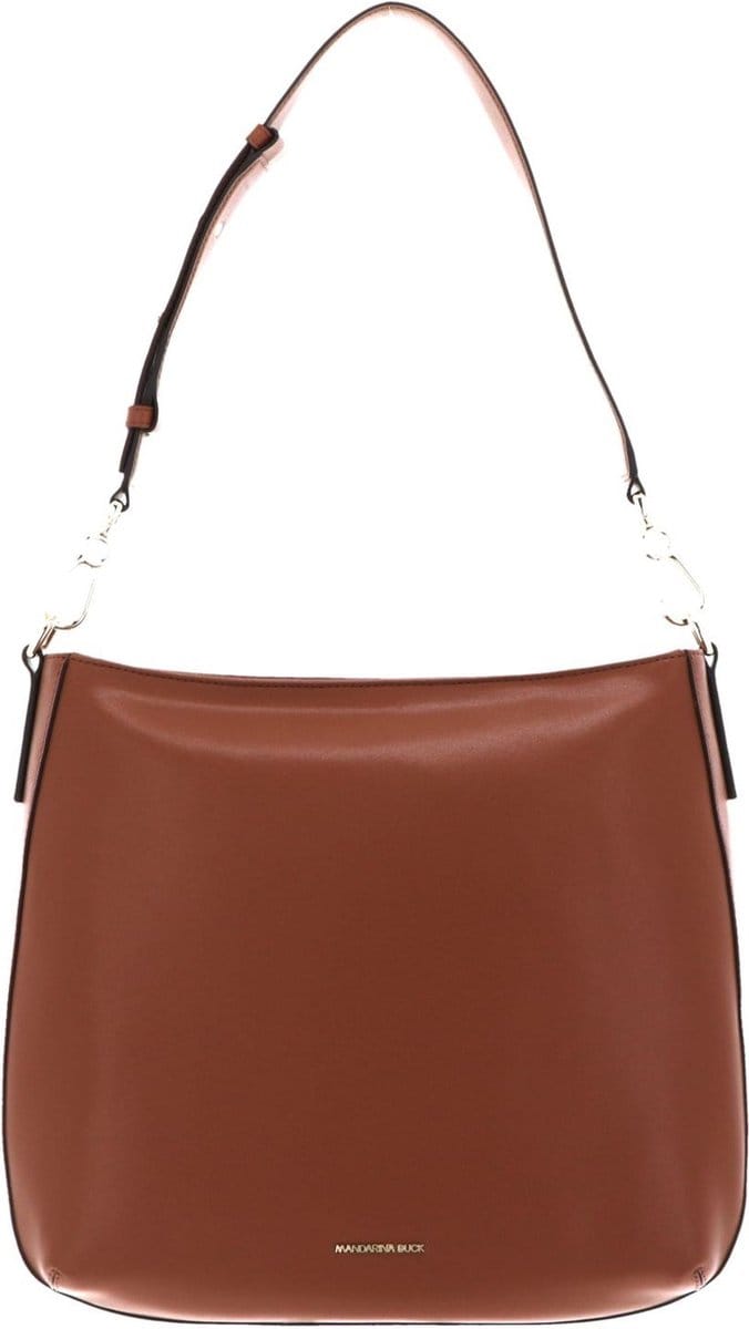 MANDARINA DUCK Leren Schoudertas Luna Hobo Caramel Cafe Bruine