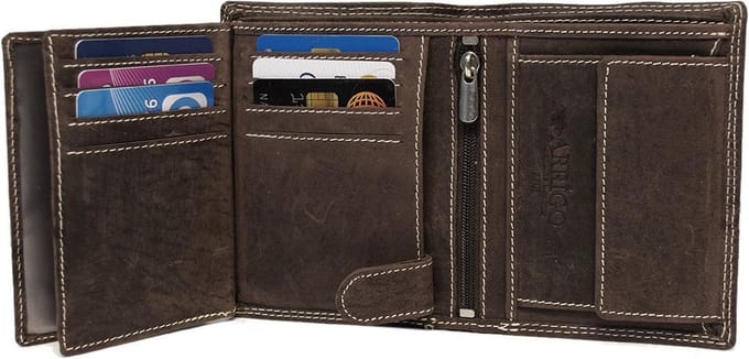 Portemonnee Heren - Donkerbruin - Billfold - Leer - Bruin - Portefeuille Heren
