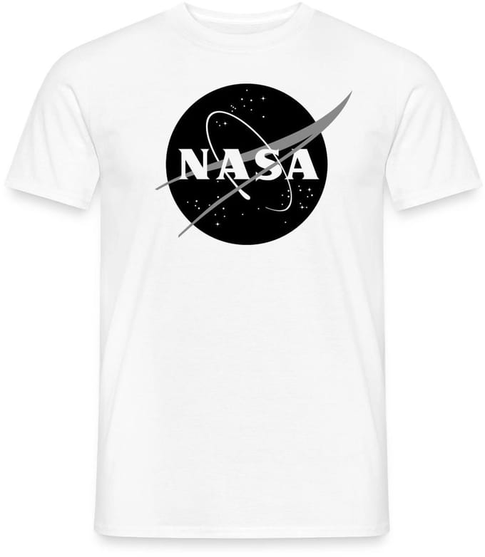 NASA zwart-wit klassiek logo T-Shirt Heren