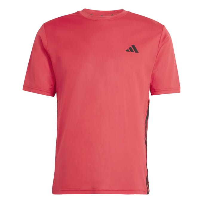 Adidas Workout Essentials Base 3 Stripes T-shirt Met Korte Mouwen Rood S / Regular Man