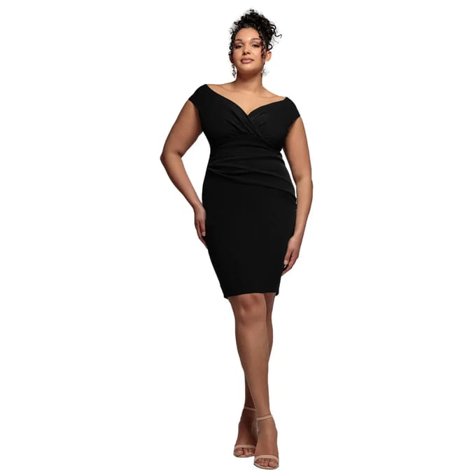 Off-shoulder jurk dames Goddiva Plus Midi