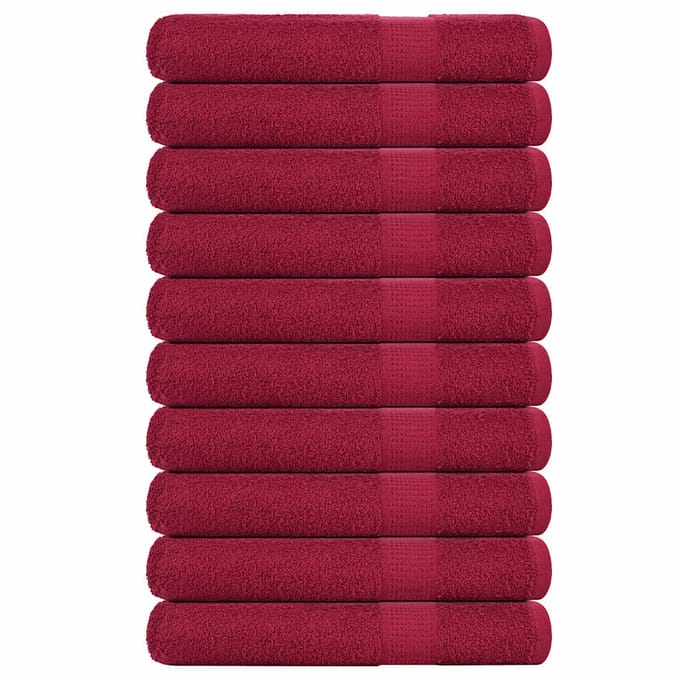 vidaXL - Handdoeken - FROGN - 10 - st - 100x200 - cm - 360 - g/m² - bordeaux