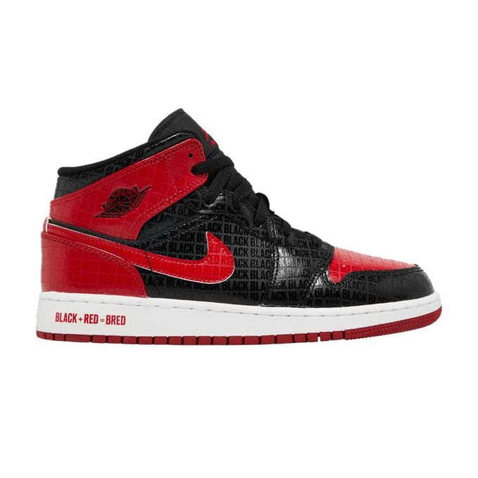 Jordan 1 Mid Bred Tekst (GS) 37.5 black