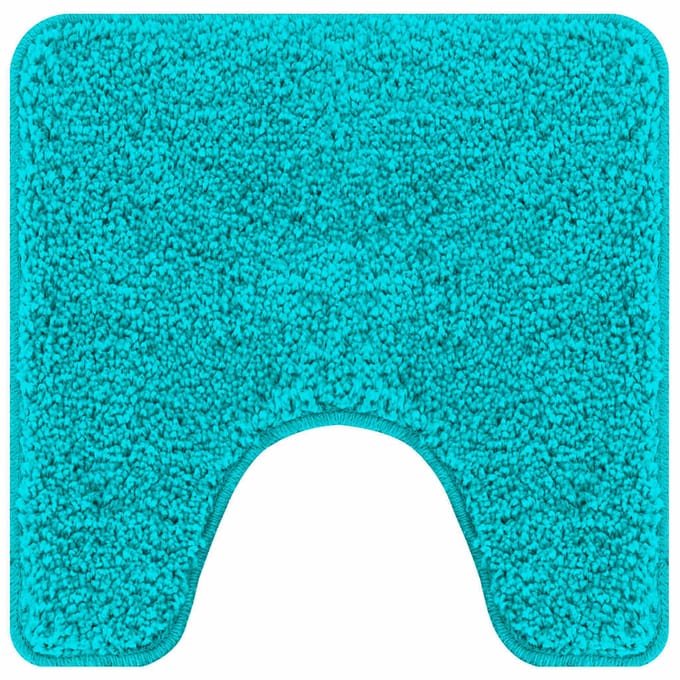 vidaXL - Antislip - Badmat - met - Toilet - Uitsnede - Turquoise - 50 - x - 50 - cm - PP