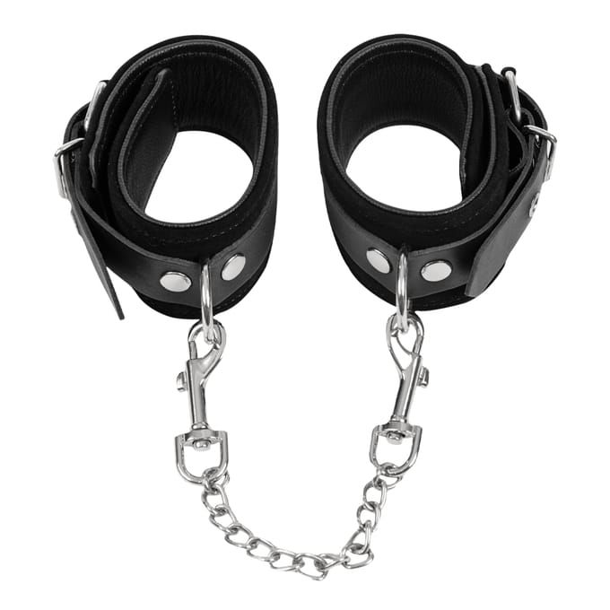 Rimba - Suede-lederen Polsboeien Met Ketting - Zwart