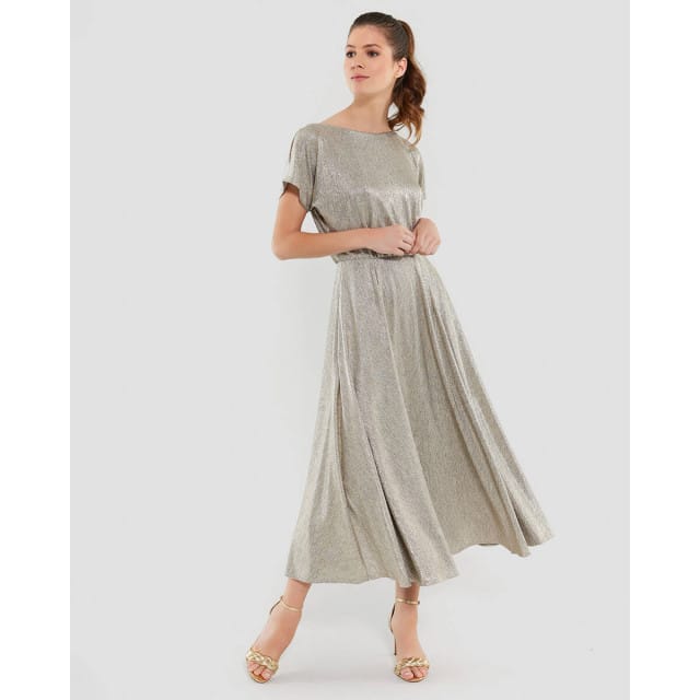 Cocktailjurk in glanzende look