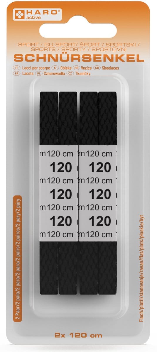 Sportveters, plat, 120 cm, zwart