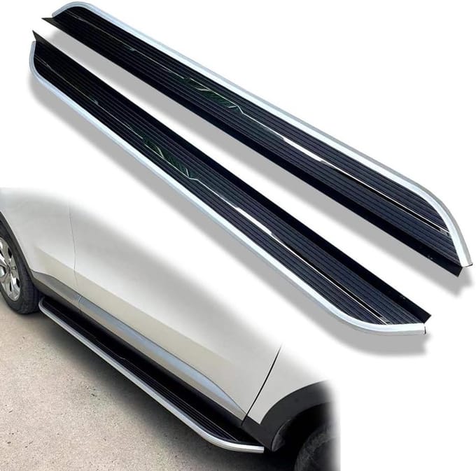 Zijstap Loopplanken - Treeplanken SUV - Gemakkelijk Instappen - Aluminium Constructie - 2 stuks - Zilver