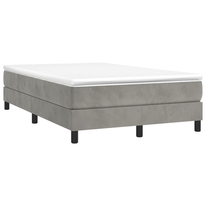 vidaXL - Bedframe - zonder - matras - 120x200 - cm - fluweel - lichtgrijs