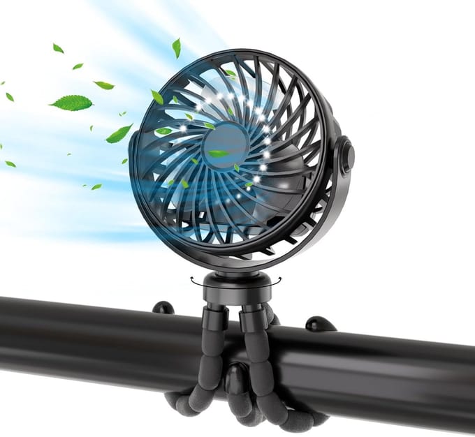 Mini Ventilator - Draagbare Mini Ventilator - USB Ventilator - Stille Mini Fan - afneembare 3-snelheden - 360° draaibare - Zwart