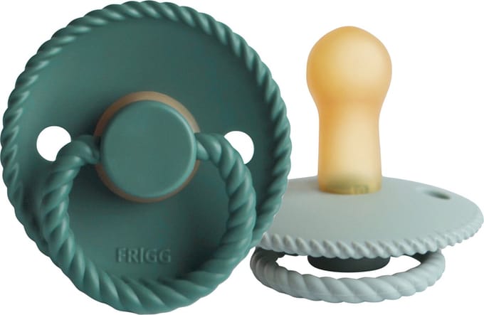 Frigg Rope Fopspeen - 6-18 mnd (2 stuks) - Sage/Vintage Green