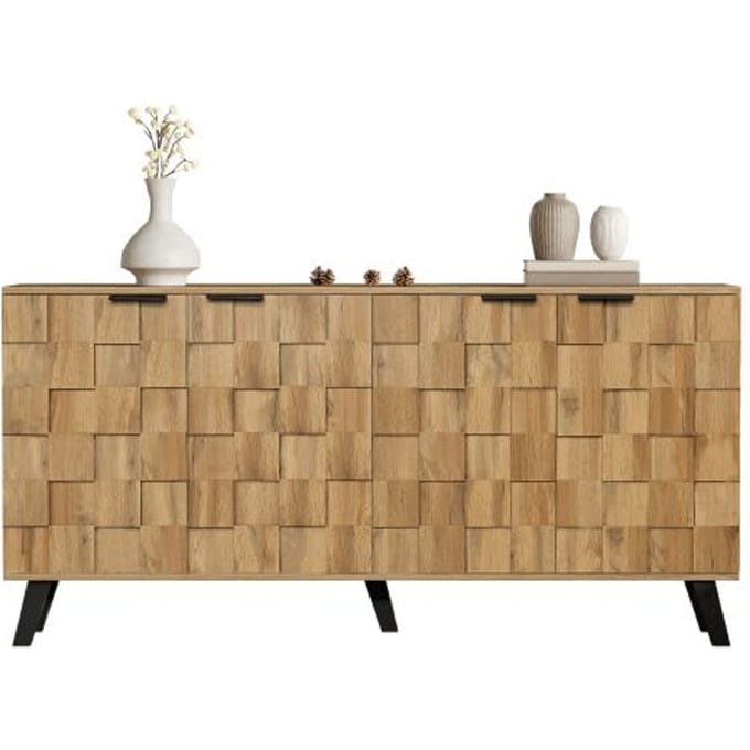 Moderne buffetkast - MUVOE - 4 deuren - 160,5 x 35,5 x 78 cm - Elegant design - Robuuste constructie