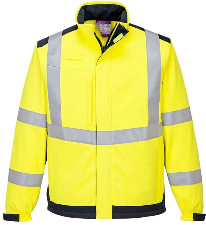 MV72 - Modaflame multinormen Arc Softshell Jack Geel/marine maat M