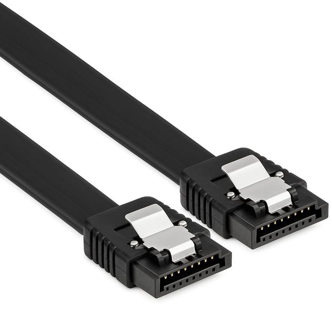 SATA FLEXI datakabel - plat - SATA600 - 6 Gbit/s / zwart - 0,30 meter