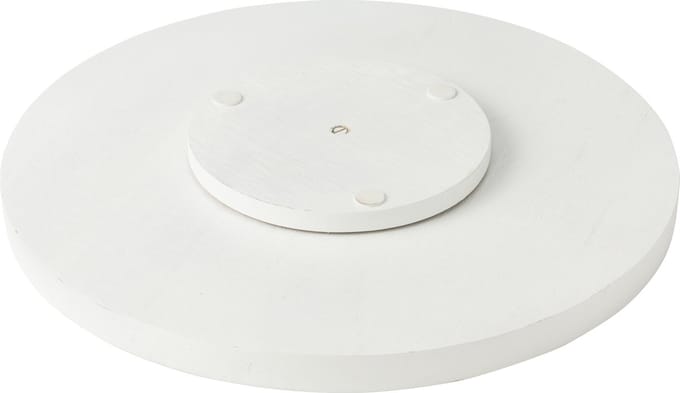 J-Line plateau Draaiend Rund - hout - wit/groen