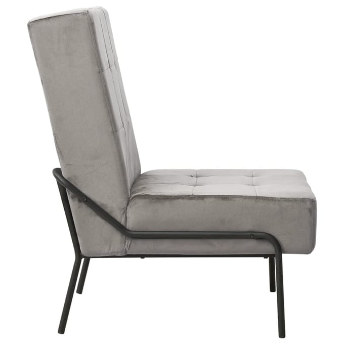 vidaXL - Relaxstoel - 65x79x87 - cm - fluweel - lichtgrijs