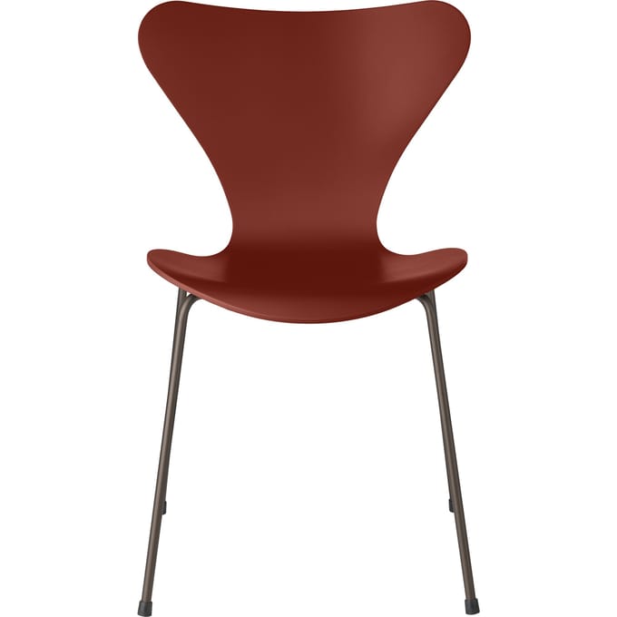 Fritz Hansen Serie 7 3107 Stoel - lak - venetian red - brons