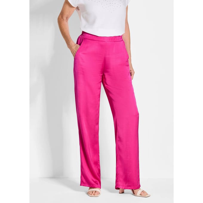 Satijnen broek VERA - pink - Gr. 50 van Goldner Fashion