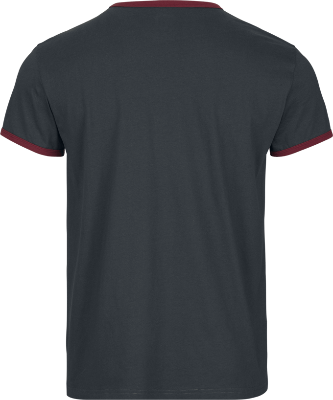 R.E.D. Rock-Engineered Design zwart basic T-shirt met rode accenten - Heren - XL