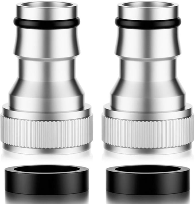 Allecto - Faucet Adapter - 2 Stuks - Geschikt voor Wasmachine - Rvs